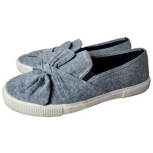 Nautica Conaway Knot Womens Loafers Size 10 Blue Chambray Canvas Slip On Comfort